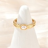 Brass & Oval ABS Imitation Pearl Cuff Rings RJEW-S633-01G-2