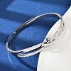 201 Stainless Steel with Rhinestone Bangles for Women BJEW-B138-03P-2