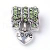 Alloy Rhinestone European Dangle Charms MPDL-S043-M-2