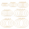 BENECREAT 54Pcs 7 Styles Brass Hoop Earring Findings KK-BC0013-33G-1