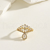 Brass Micro Pave Cubic Zirconia Finger Rings for Women LK0188-3-2