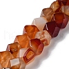 Natural Red Agate Star Cut Round Beads Strands G-M418-C04-01-1
