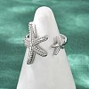 Brass Open Cuff Rings for Women RJEW-R032-05P-1