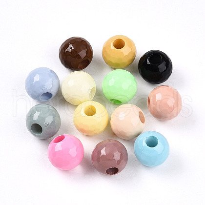 Opaque Acrylic European Beads X-OACR-I015-62-1