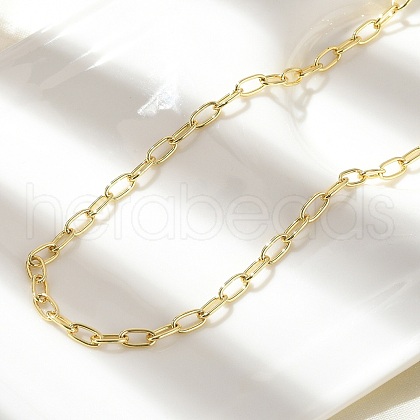 Brass Paperclip Chain Necklaces NJEW-A042-03G-1