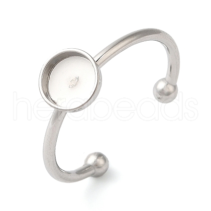 Non-Tarnish 304 Stainless Steel Open Cuff Ring Components X-STAS-I306-05A-P-1