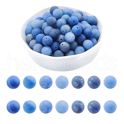 ARRICRAFT Dyed & Heated Natural Blue Aventurine Beads Strands G-AR0001-54-1