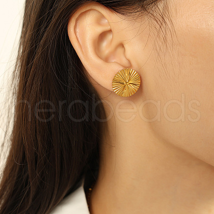 304 Stainless Steel Stud Earrings EJEW-V012-02G-1