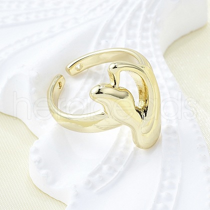 Brass Cuff Rings for Women RJEW-G347-16G-1