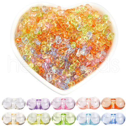 SOFPLATE 2000Pcs 10 Colors Transparent Acrylic Beads TACR-SP0001-12-1