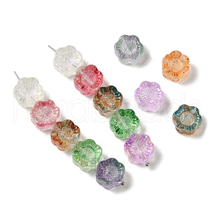 Electroplated Glass Beads GLAA-G090-01-1