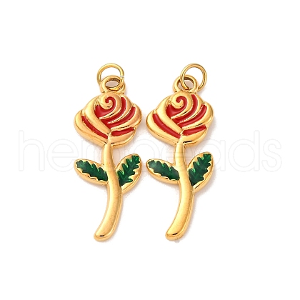 304 Stainless Steel Enamel Pendants STAS-U061-09G-1