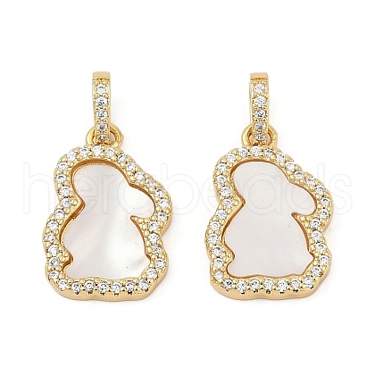 Brass Micro Pave Cubic Zirconia Pendants KK-U058-20G-1