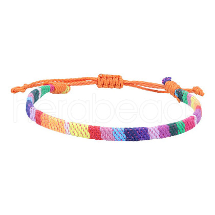 Adjustable Bohemian Style Cotton & Linen Cord Braided Bracelets for Friendship OB0004-7-1
