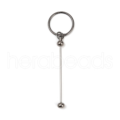 Iron Bar Beadable Keychain Clasps AJEW-R004-02B-1