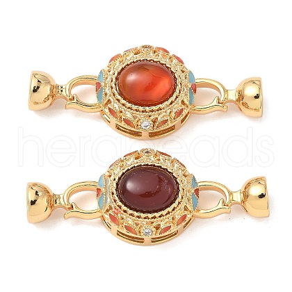 Brass Micro Pave Clear Cubic Zirconia Fold Over Clasps KK-U059-38G-1