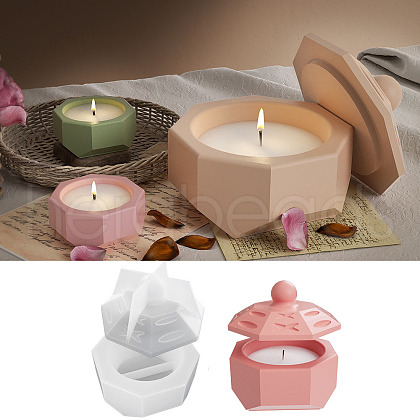Octagon DIY Candle Cup Silicone Molds DIY-Q037-10B-1