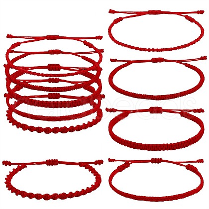5Pcs 5 Style Nylon Thread Woven Braided Bracelets Set BJEW-SW00054-1
