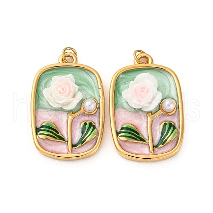 304 Stainless Steel Enamel Pendants STAS-U061-45G-1