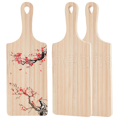 Pine Wooden Cutting Board with Handle AJEW-WH0250-93A-1