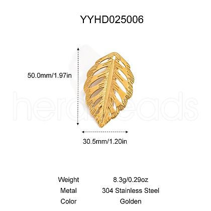 Stainless Steel Hollow Leaf Alligator Hair Clips for Women IK7131-4-1