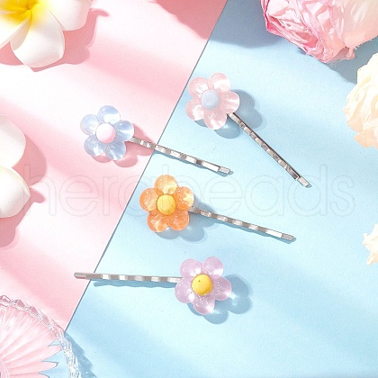 Resin Flower Hair Bobby Pins PHAR-JH00133-1