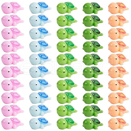 50Pcs 5 Colors Resin Ornaments Five Color Turtle Ornaments DIY Landscaping JX880A-1