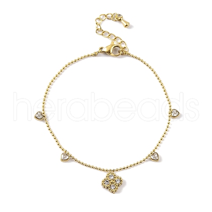 Ion Plating(IP) 304 Stainless Steel Chains Anklet AJEW-H148-13D-G-1