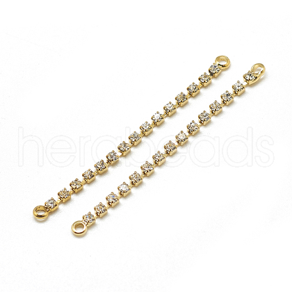 Brass Cubic Zirconia Cup Chain Links KK-T032-161G-1