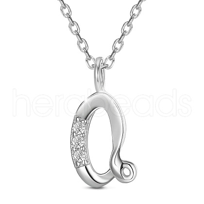 SHEGRACE Rhodium Plated 925 Sterling Silver Initial Pendant Necklaces JN913A-1