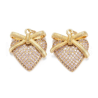 Brass Micro Pave Cubic Zirconia Pendants ZIRC-G170-18G-1