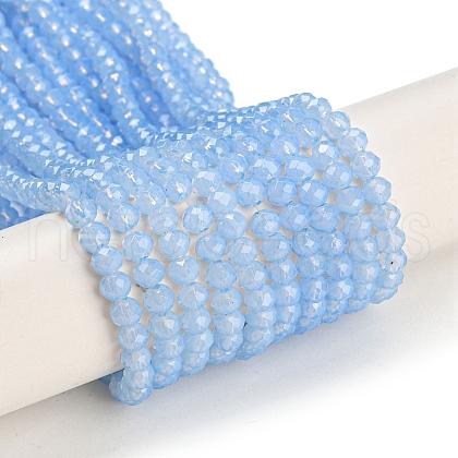 Baking Painted Transparent Glass Beads Strands DGLA-A034-J3mm-B10-1