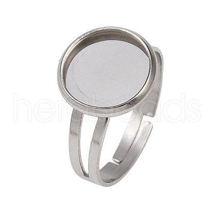 304 Stainless Steel Cuff Ring Components STAS-D372-06P-03-1