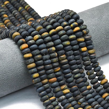 3 Colors Dyed Natural Tiger Eye Beads Strands G-P575-A05-8x5mm-02-1