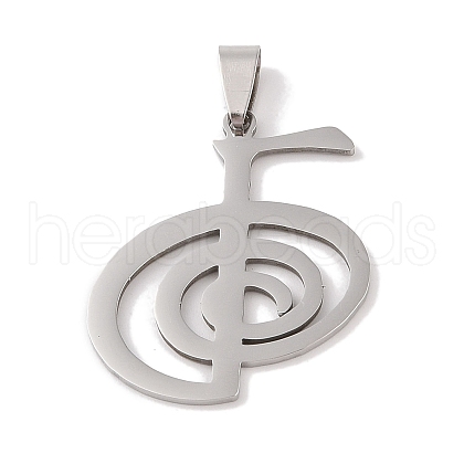 Non-Tarnish Reiki Symbol 201 Stainless Steel Pendants STAS-A094-03A-P-1