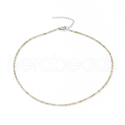Cubic Zirconia Beaded Necklaces NJEW-JN02618-02-1