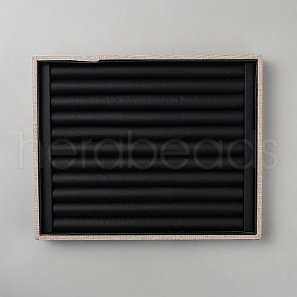 Rectangle Wood Finger Rings Display Trays RDIS-WH0016-11-1