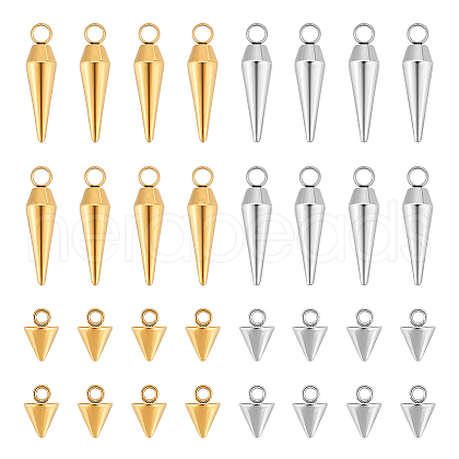Unicraftale 32Pcs 4 Styles 201 Stainless Steel Pendants FIND-UN0016-20-1
