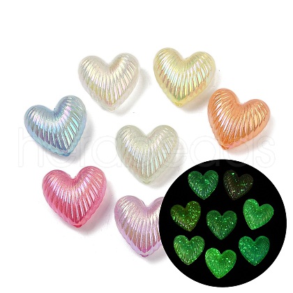 Luminous & UV Plating Opauqe Acrylic Beads OACR-B031-24-1