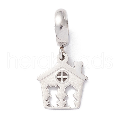 Non-Tarnish 304 Stainless Steel European Dangle Charms STAS-I192-05P-1