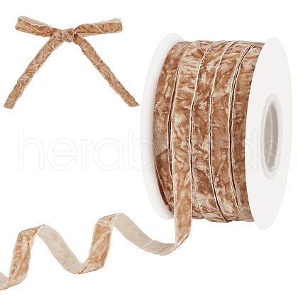 25 Yards Single Face Crushed Velvet Ribbon OCOR-WH0085-32A-1