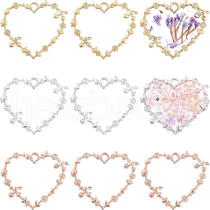Olycraft Rack Plating Alloy Open Back Bezel Pendants FIND-OC0001-31-1