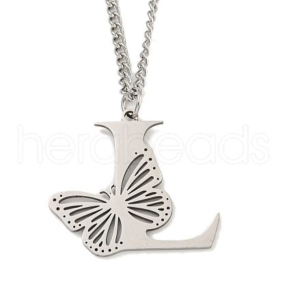 201 Stainless Steel Necklaces NJEW-Q336-01L-P-1
