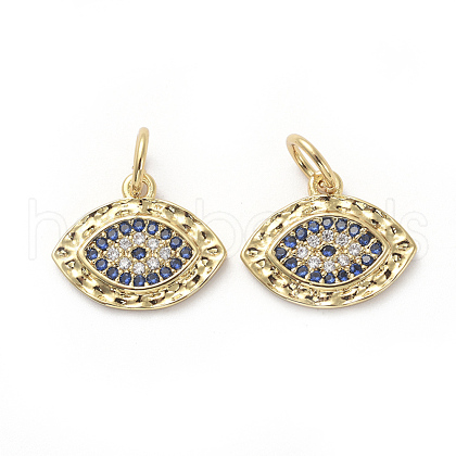 Brass Micro Pave Cubic Zirconia Charms KK-I658-66-1
