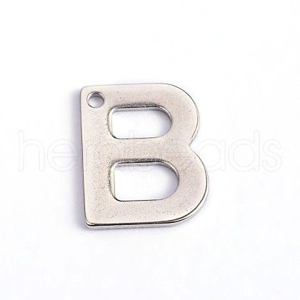Tarnish Resistant 304 Stainless Steel Letter Charms STAS-O072-B-1