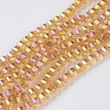 Electroplate Glass Beads Strands EGLA-L012-B-FR01-1