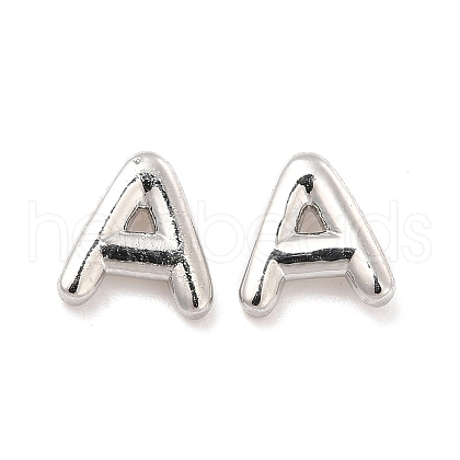 Brass Hollow Out Initial Letter Stud Earrings for Women EJEW-A044-01P-A-1