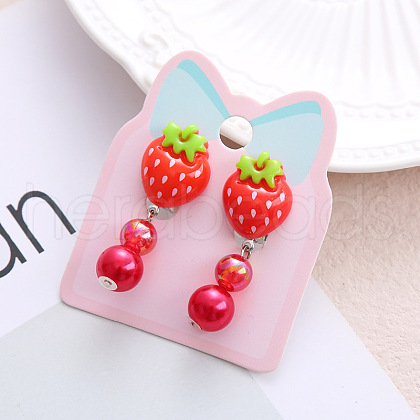 Alloy Plastic Clip-on Earrings for Kid WG21FF0-13-1