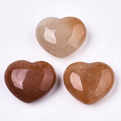 Mother's Day Gifts Natural Red Aventurine Heart Love Stone G-N0326-56G-1