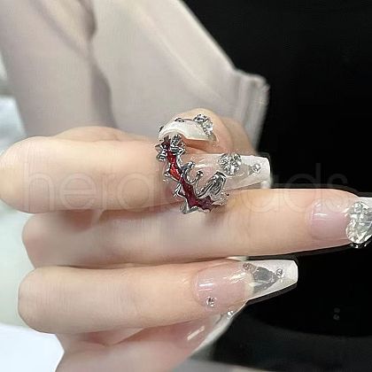 Gothic Styles Brass Enamel Cuff Rings for Women FS-WGEADFE-09-1
